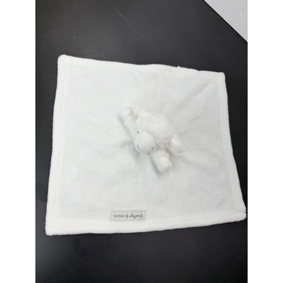 Blankets and Beyond White Lamb Sheep Lovey Security Blanket Baby Toy 14 Inch - Picture 1 of 10